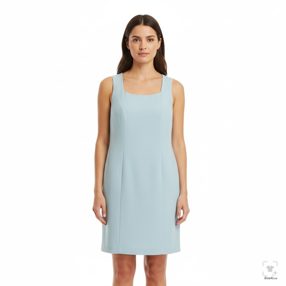 Jessica‎ London Women 14 Aqua Sleeveless Round Neck Shift Bodycon Mini Dress